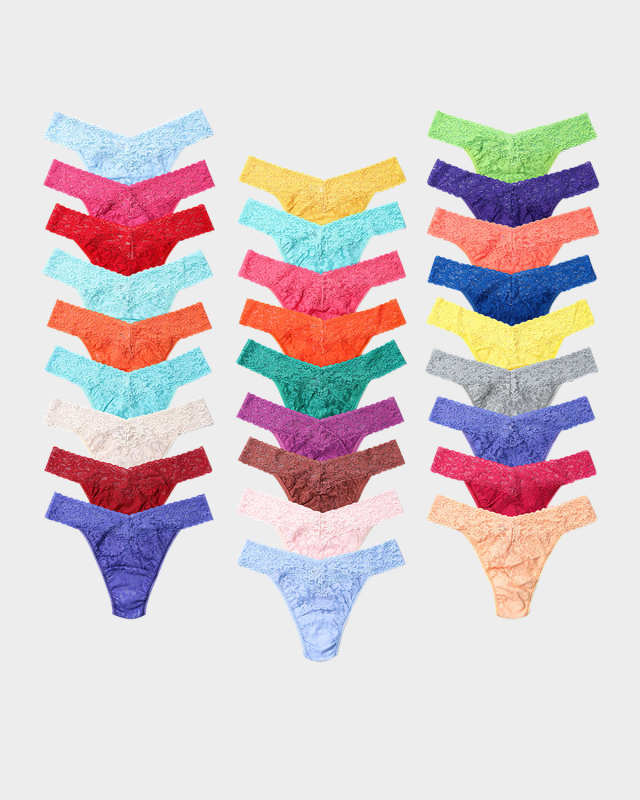 x Pantone Low-Rise Lace Thongs, 27-Pack